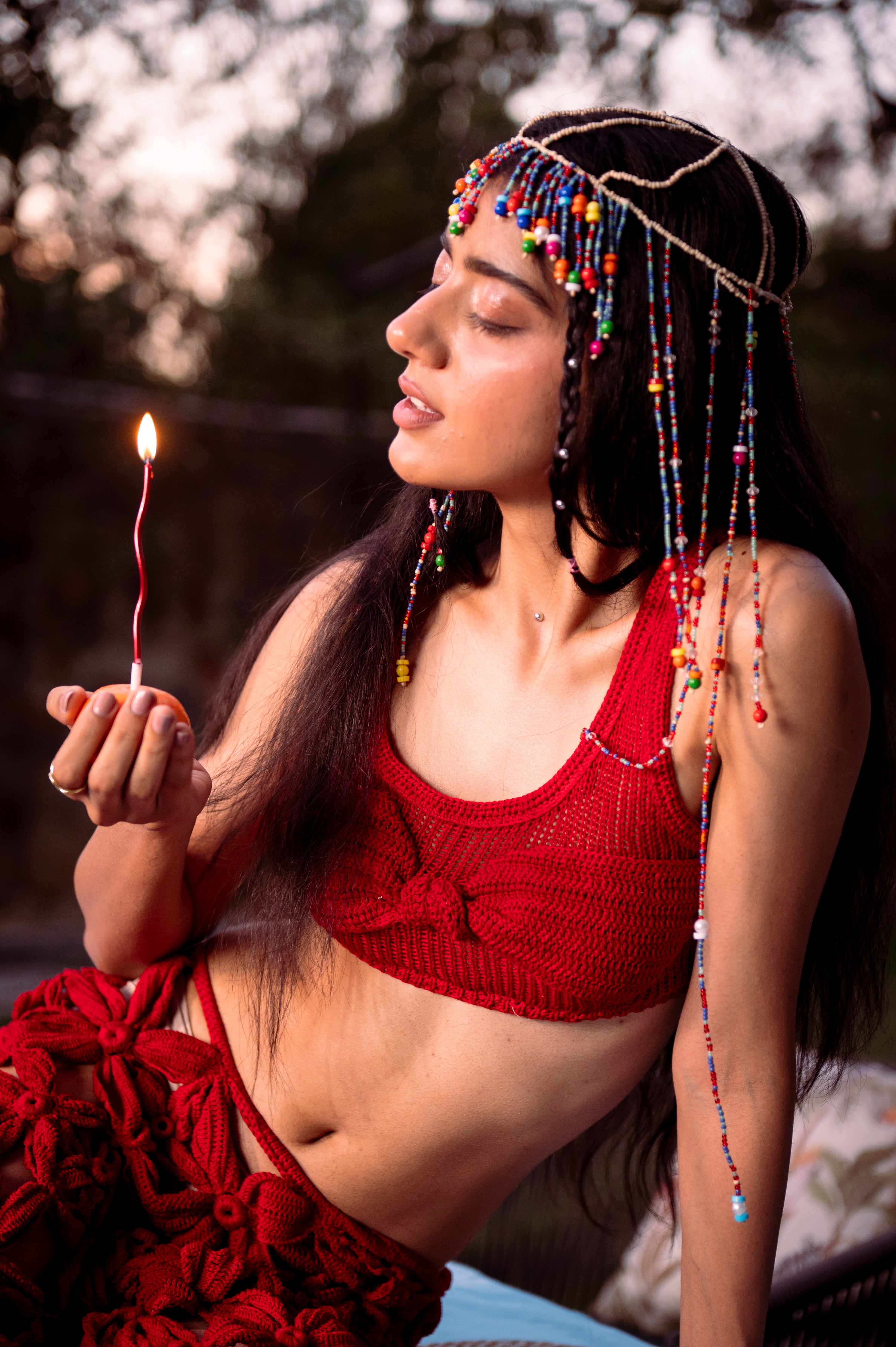 I'M A BIMBO- SCARLET CROCHET CROP TOP