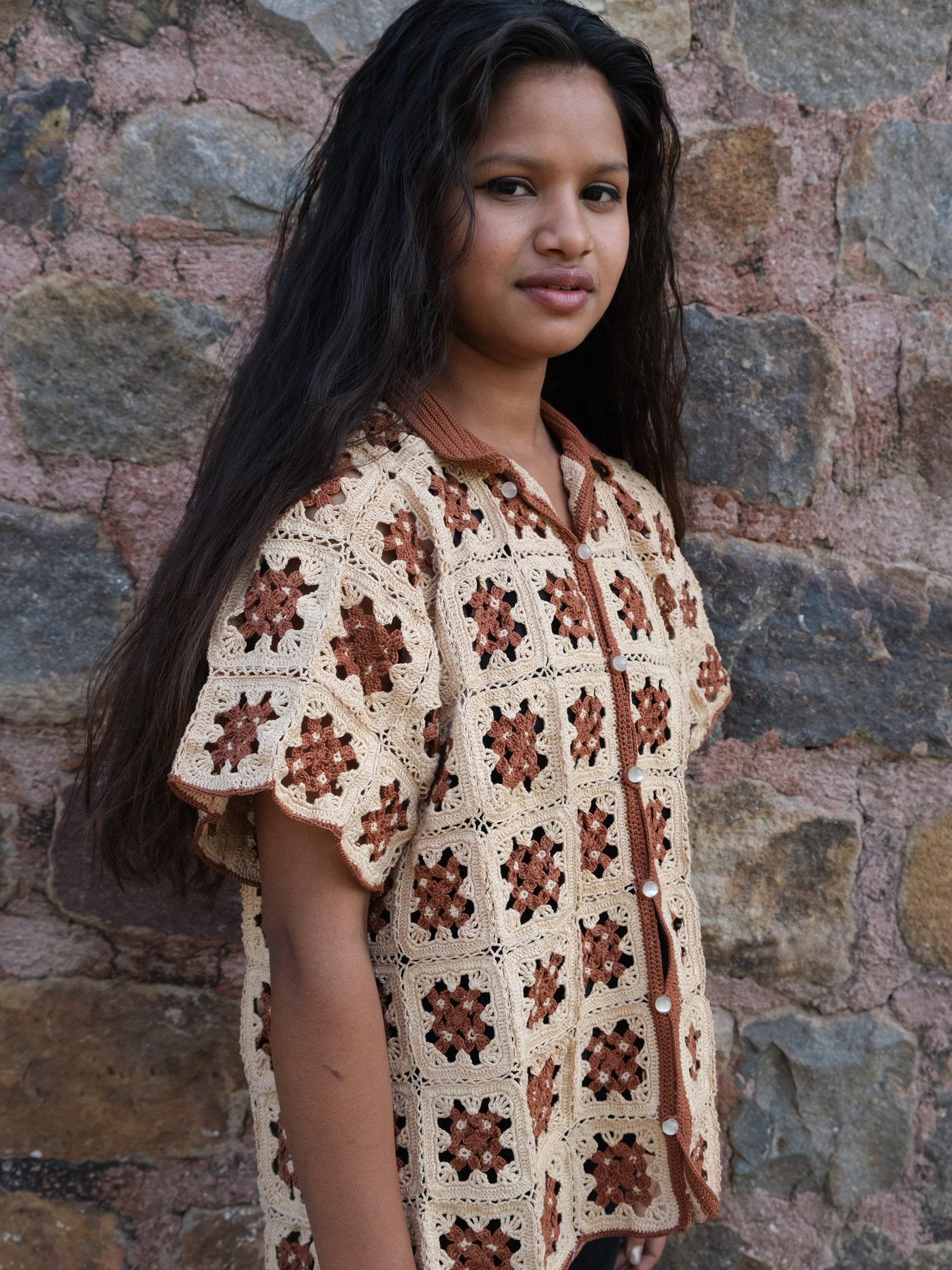 COFFEE CROCHET SHIRT