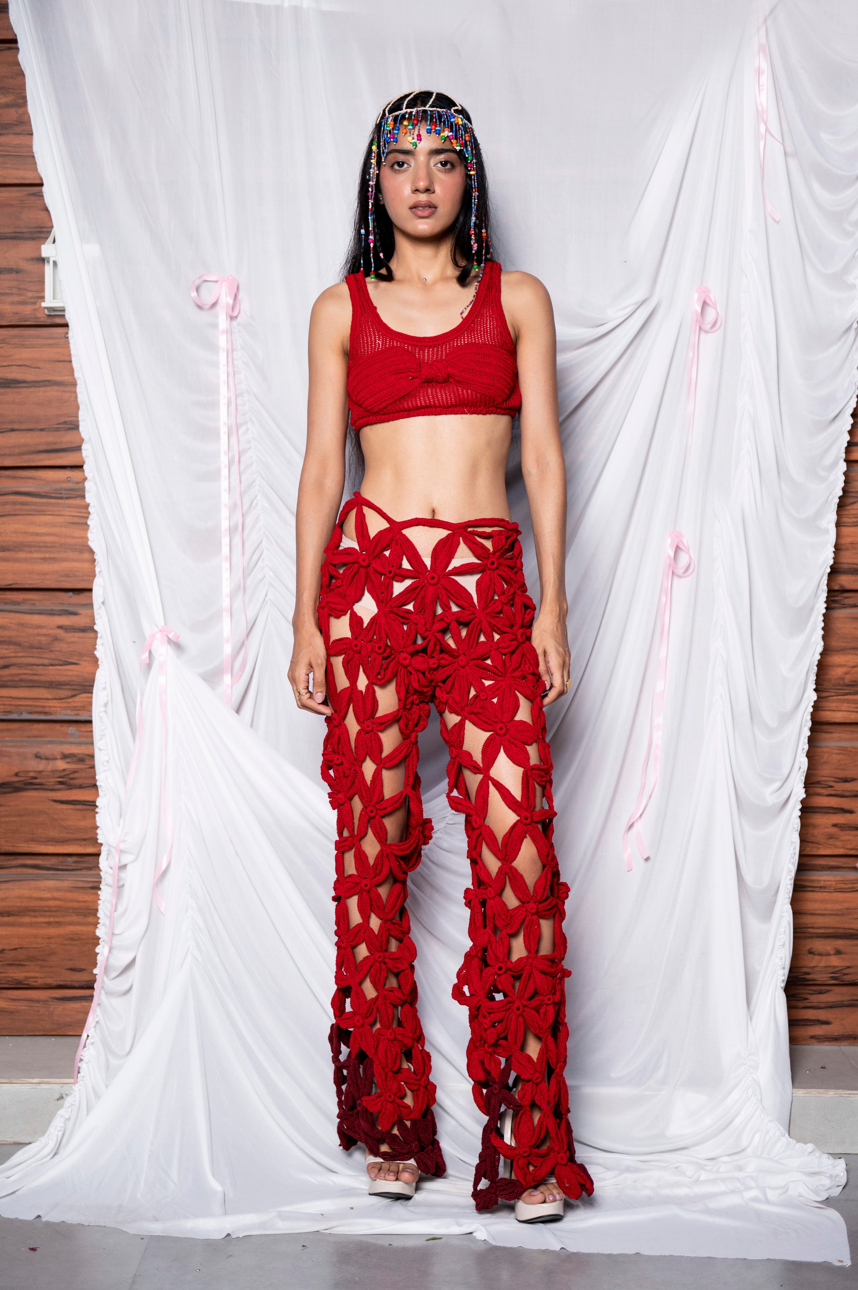 I'M A BIMBO- CROCHET FLOWER PANTS
