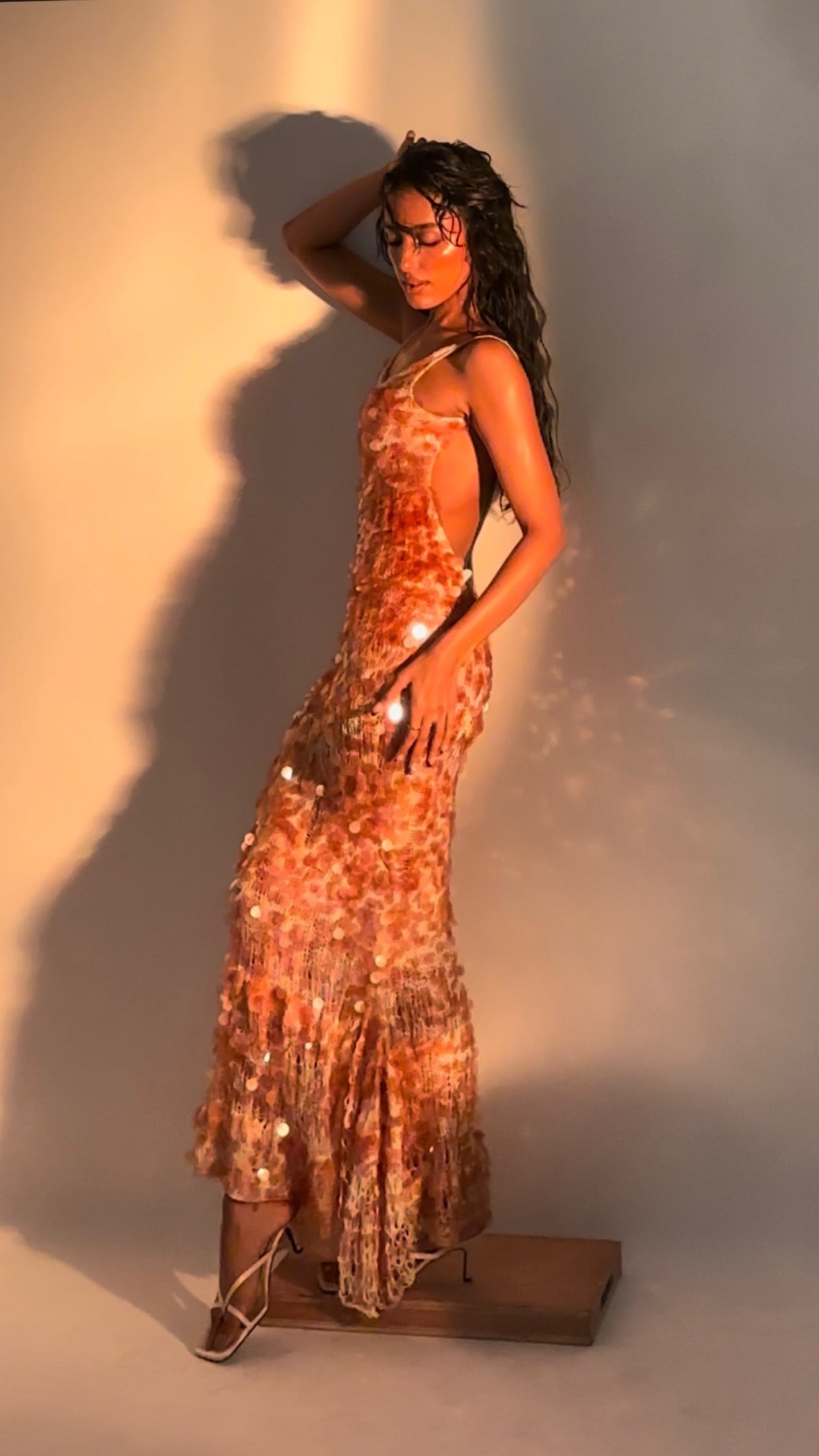 TAN SCULPT MAXI DRESS